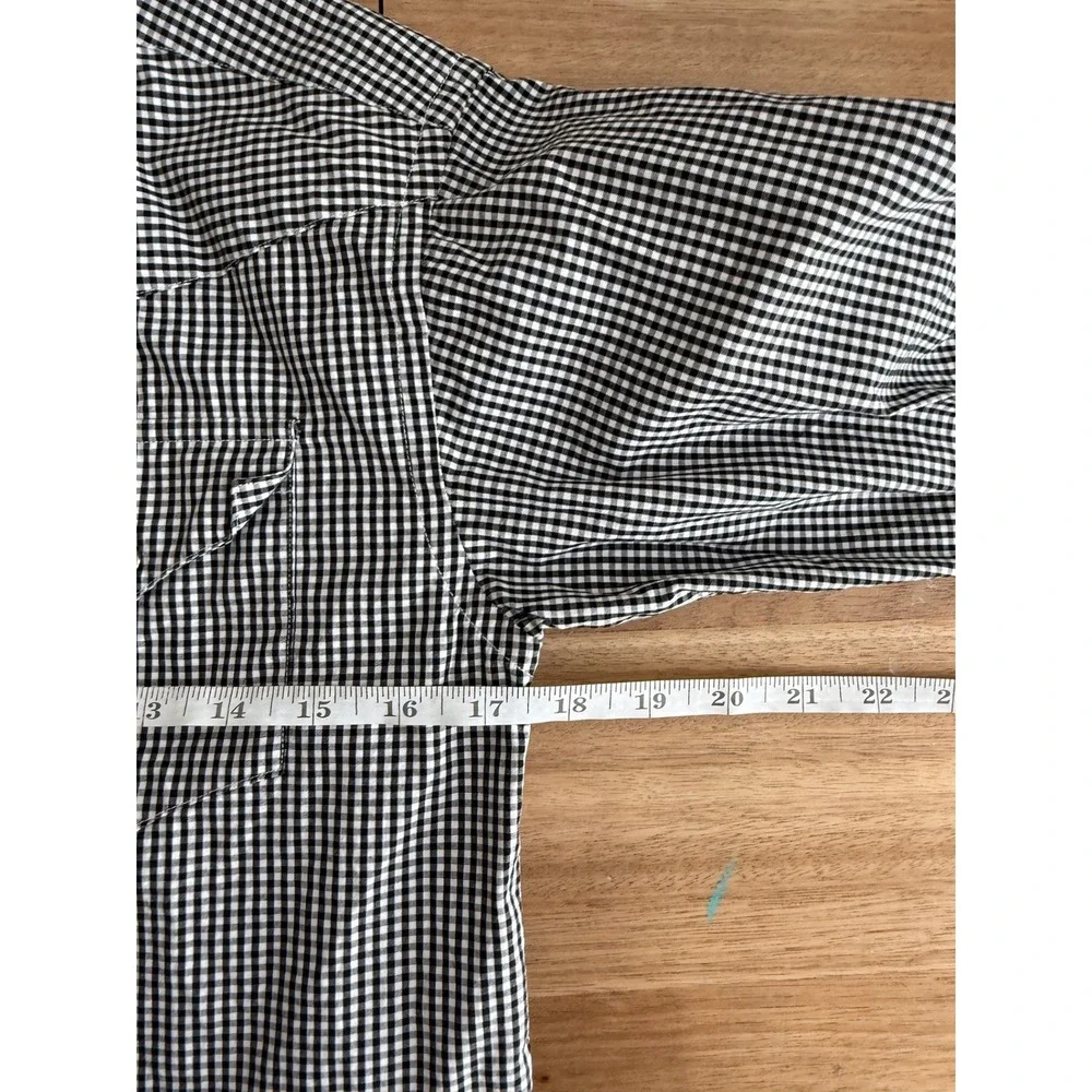 Ralph Lauren Boys Black White Gingham Western Snap Shirt M 12/14 RN